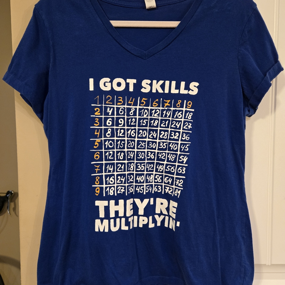 Math Teacher Multiplication Graphic T-Shirt sz XL